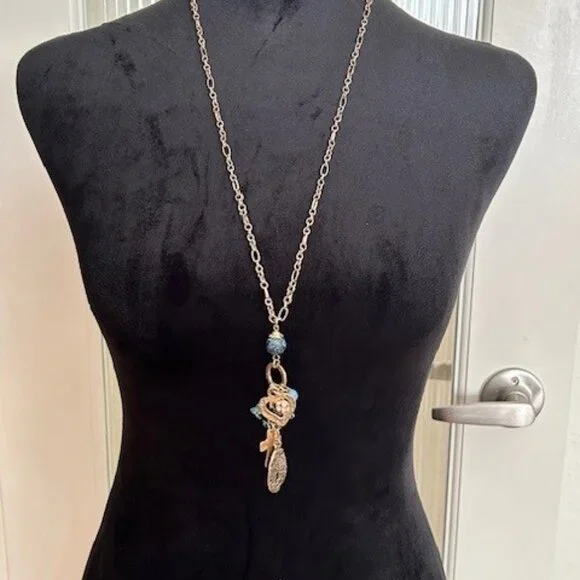 BOHO necklace with beads, cross and heart - Picture 2 of 5